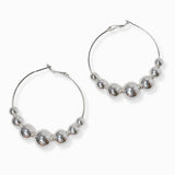 102211, BALL BEADED ROUND HOOP EARRING