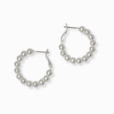 102212, 30MM BALL BEADED ROUND HOOP EARRING
