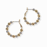 102212, 30MM BALL BEADED ROUND HOOP EARRING
