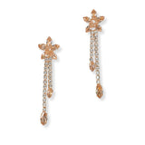 102220, FLOWER CUBIC ZIRCONIA CRYSTAL RHINESTONE DROP DANGLE EARRING