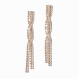 102223, BAGUETTE CUBIC ZIRCONIA LONG DROP EARRING