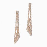 102224, BAGUETTE CUBIC ZIRCONIA LONG DROP EARRING