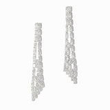 102224, BAGUETTE CUBIC ZIRCONIA LONG DROP EARRING