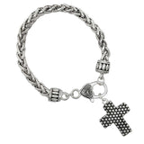 102239, CROSS CHARM FILIGREE METAL BRACELET