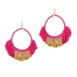 102253, SEED BEADED DANGLE EARRING