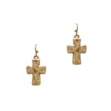 102255, CROSS HAMMERED METAL EARRING