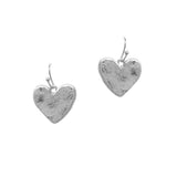 102256, HEART HAMMERED METAL EARRING
