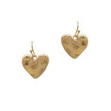 102256, HEART HAMMERED METAL EARRING