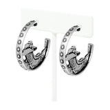 102263, WESTERN BOOTS ROUND HOOP EARRING