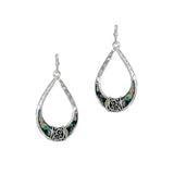 102264, FILIGREE ABALONE ACCENT TEARDROP EARRING