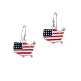 102269, AMERICAN FLAG MAP EARRING