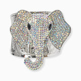 102274, ELEPHANT CRYSTAL RHINESTONE CUFF BRACELET