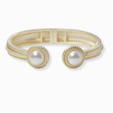 102277, DESIGNER INSPIRED PEARL HINGED CUFF BRACELET