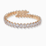 102285, OVAL CUBIC ZIRCONIA STRETCH CUFF BRACELET