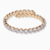 102286, ROUND CUBIC ZIRCONIA STRETCH CUFF BRACELET