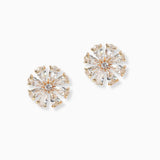 102287, FLOWER CUBIC ZIRCONIA STUD EARRING