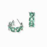 102288, MARQUISE ACCENT CUBIC ZIRCONIA HOOP EARRING
