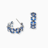 102288, MARQUISE ACCENT CUBIC ZIRCONIA HOOP EARRING
