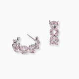 102288, MARQUISE ACCENT CUBIC ZIRCONIA HOOP EARRING