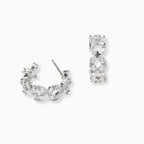 102288, MARQUISE ACCENT CUBIC ZIRCONIA HOOP EARRING