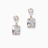 102291, GEOMETRIC CUBIC ZIRCONIA DANGLE EARRING