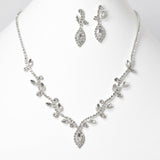 107127, MARQUISE ACCENT CRYSTAL RHINESTONE NECKLACE SET