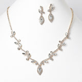 107127, MARQUISE ACCENT CRYSTAL RHINESTONE NECKLACE SET