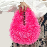 102318, FUR MINI CROSS BODY HANDBAG