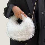 102318, FUR MINI CROSS BODY HANDBAG