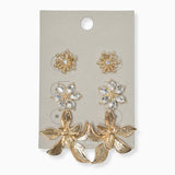 102335, FLOWER RHINESTONE STUD EARRING SET