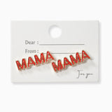 102342, "MAMA" ENAMEL STUD EARRING