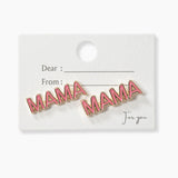 102342, "MAMA" ENAMEL STUD EARRING