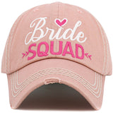 102361, "BRIDE SQUAD" WASHED VINTAGE BALL CAP