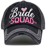102361, "BRIDE SQUAD" WASHED VINTAGE BALL CAP