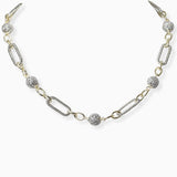 102375, 14K GOLD PLATED, FIREBALL DESIGNER INSPIRED NECKLACE