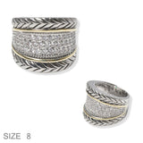 102384, DESIGNER INSPIRED MICRO PAVE CUBIC ZIRCONIA RING