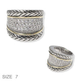 102384, DESIGNER INSPIRED MICRO PAVE CUBIC ZIRCONIA RING