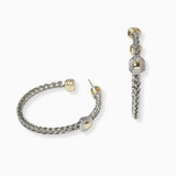 102388, GEOMETRIC ACCENT DESIGNER INSPIRED ROUND HOOP EARRING