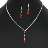 102397, CRYSTAL RHINESTONE DROP NECKLACE SET