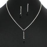 102397, CRYSTAL RHINESTONE DROP NECKLACE SET