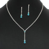102397, CRYSTAL RHINESTONE DROP NECKLACE SET