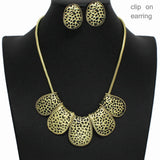 102399, TEXTURED GEOMETRIC METAL NECKLACE