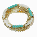 102405, MULTI LAYERED BEADED STRETCH BRACELET