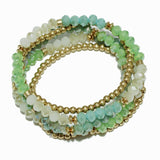 102405, MULTI LAYERED BEADED STRETCH BRACELET