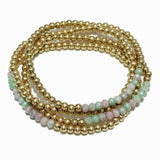 102406, MULTI LAYERED BALL BEADED STRETCH BRACELET
