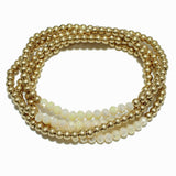 102406, MULTI LAYERED BALL BEADED STRETCH BRACELET