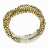 102406, MULTI LAYERED BALL BEADED STRETCH BRACELET