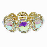 102414, ROUND CONE SHAPE CRYSTAL RHINESTONE STRETCH BRACELET