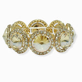102414, ROUND CONE SHAPE CRYSTAL RHINESTONE STRETCH BRACELET