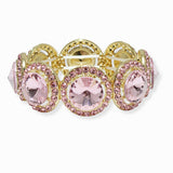 102414, ROUND CONE SHAPE CRYSTAL RHINESTONE STRETCH BRACELET